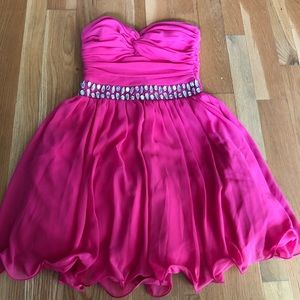 Pink beaded mini dress